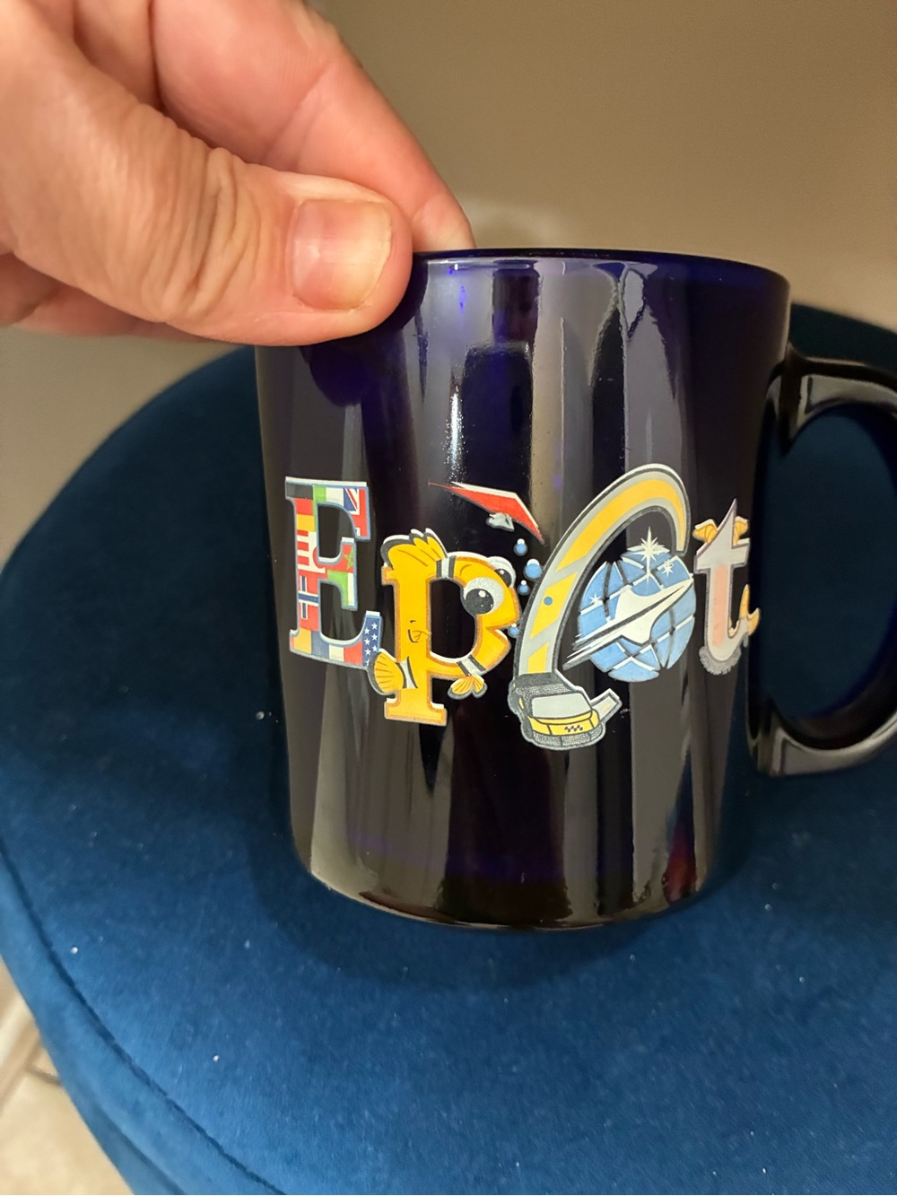 Disney Navy Blue Novelty "Epcot" Ceramic Coffee Mug